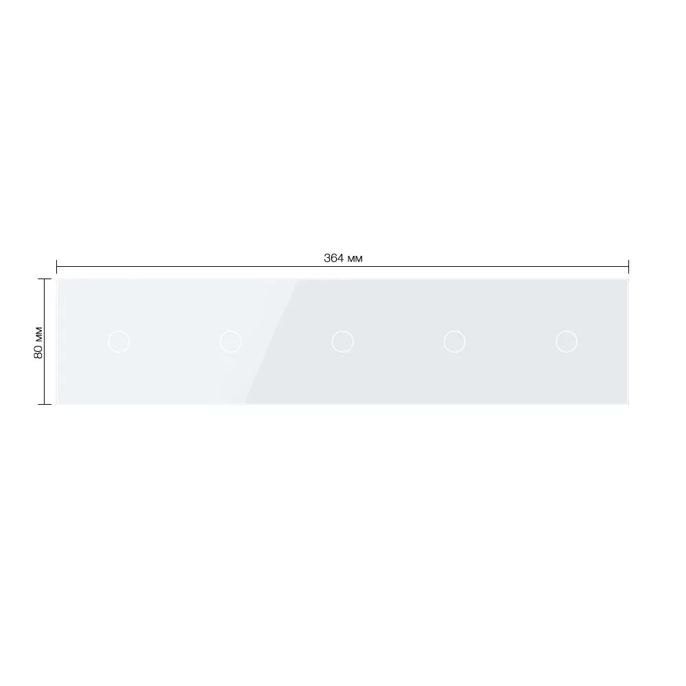 Стеклянная панель для  пяти  одноклавишных сенсорных выключателей  белая  - 1