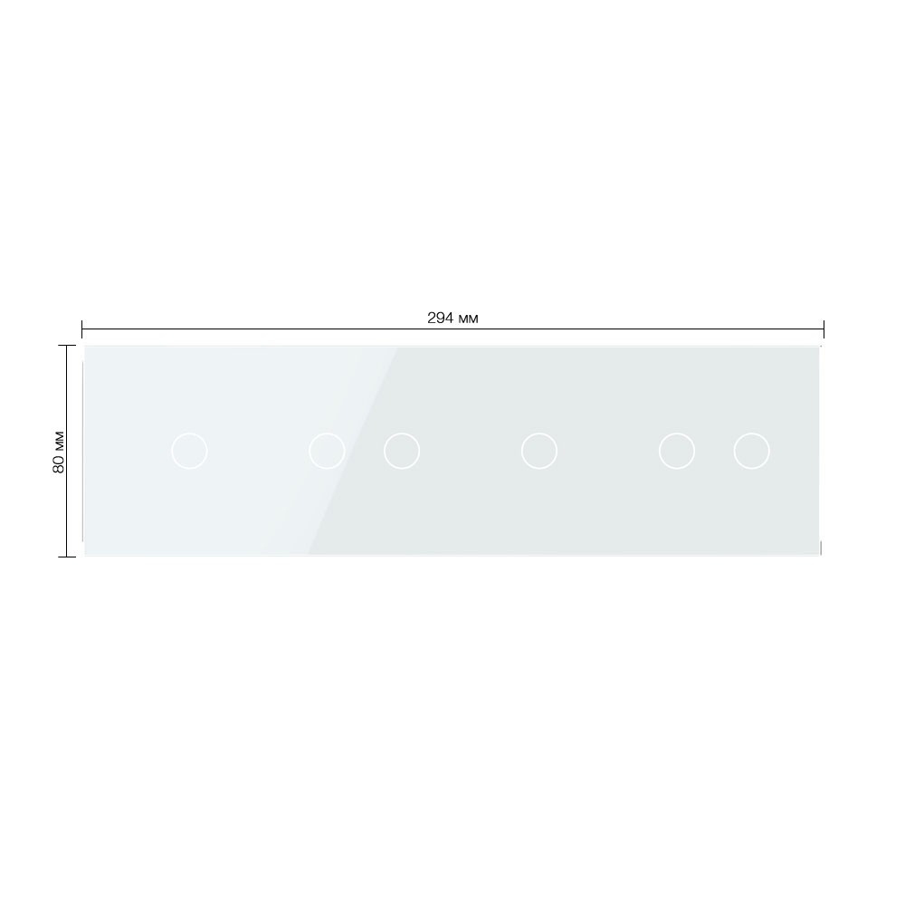 Стеклянная панель для  четырех  сенсорных выключателей  белая (1+2+1+2) - 1