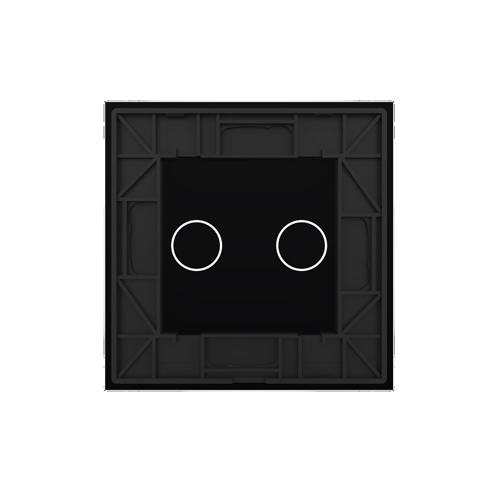  Стеклянная панель  для двухлинейного выключателя черная - 3