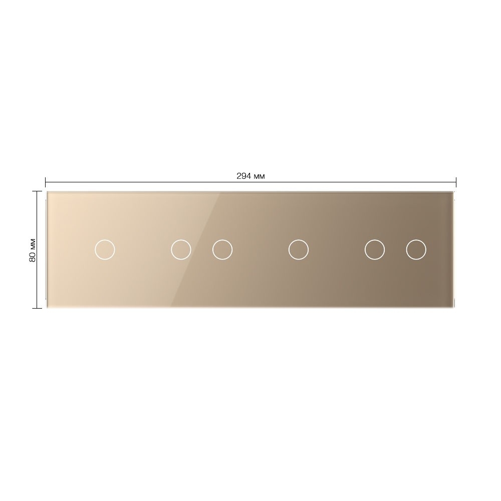 Стеклянная панель для  четырех  сенсорных выключателей (1+2+1+2) - 1