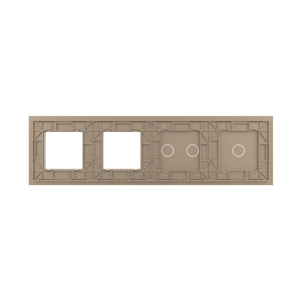 Стеклянная панель Classic  для  одноклавишного, двухклавишного  сенсорных выключателей  и двух  розеток - 3