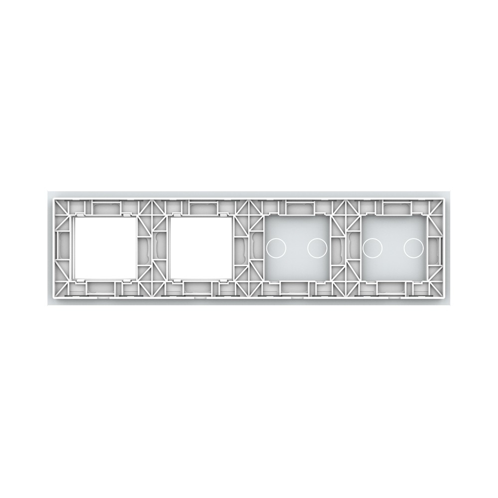 Стеклянная панель Classic белая для  двух двухклавишных  сенсорных выключателей  и двух  розеток - 3