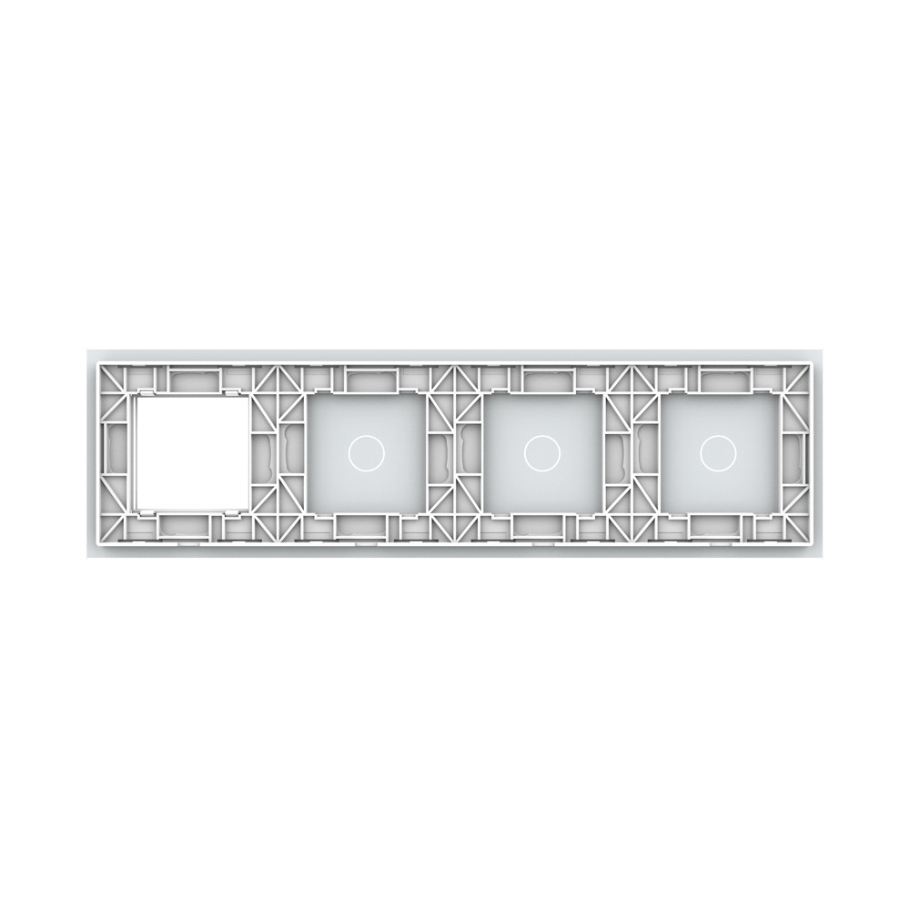 Стеклянная панель Classic  для трех одноклавишных сенсорных выключателей  и одной  розетки - 3