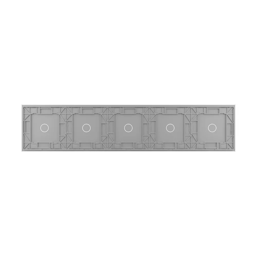 Стеклянная панель для  пяти  одноклавишных сенсорных выключателей  серая - 3