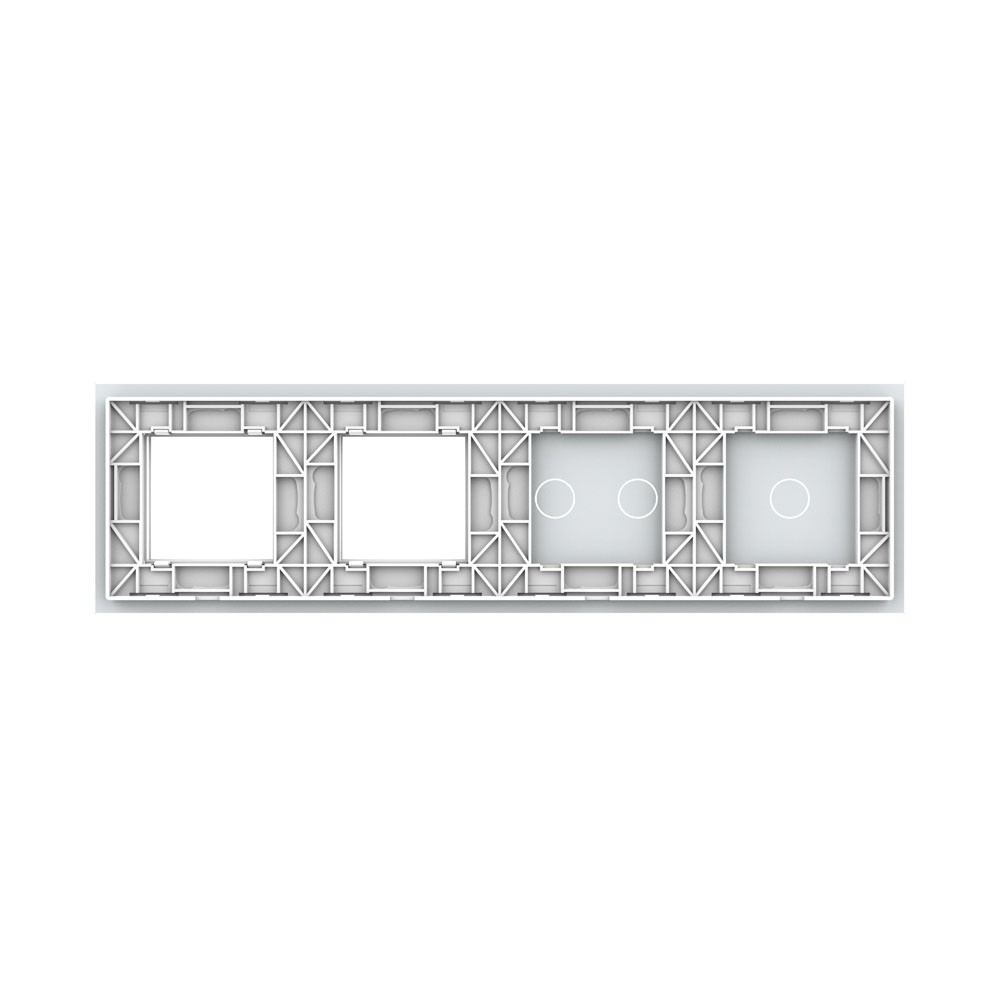 Стеклянная панель Classic белая для  одноклавишного, двухклавишного  сенсорных выключателей  и двух  розеток - 3