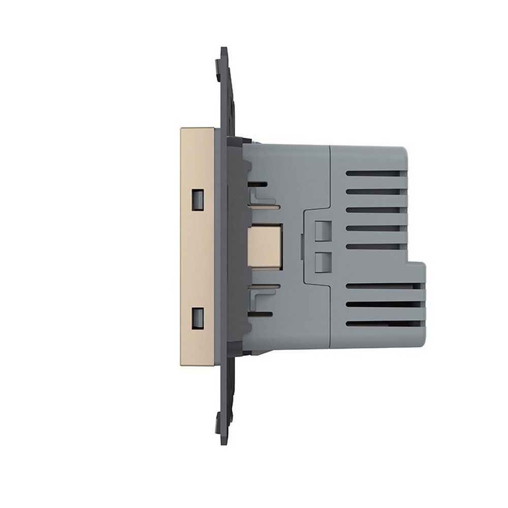 Розетка электрическая с заземлением защитными шторками 16A + USB type C с блоком питания 18W Livolo - 2