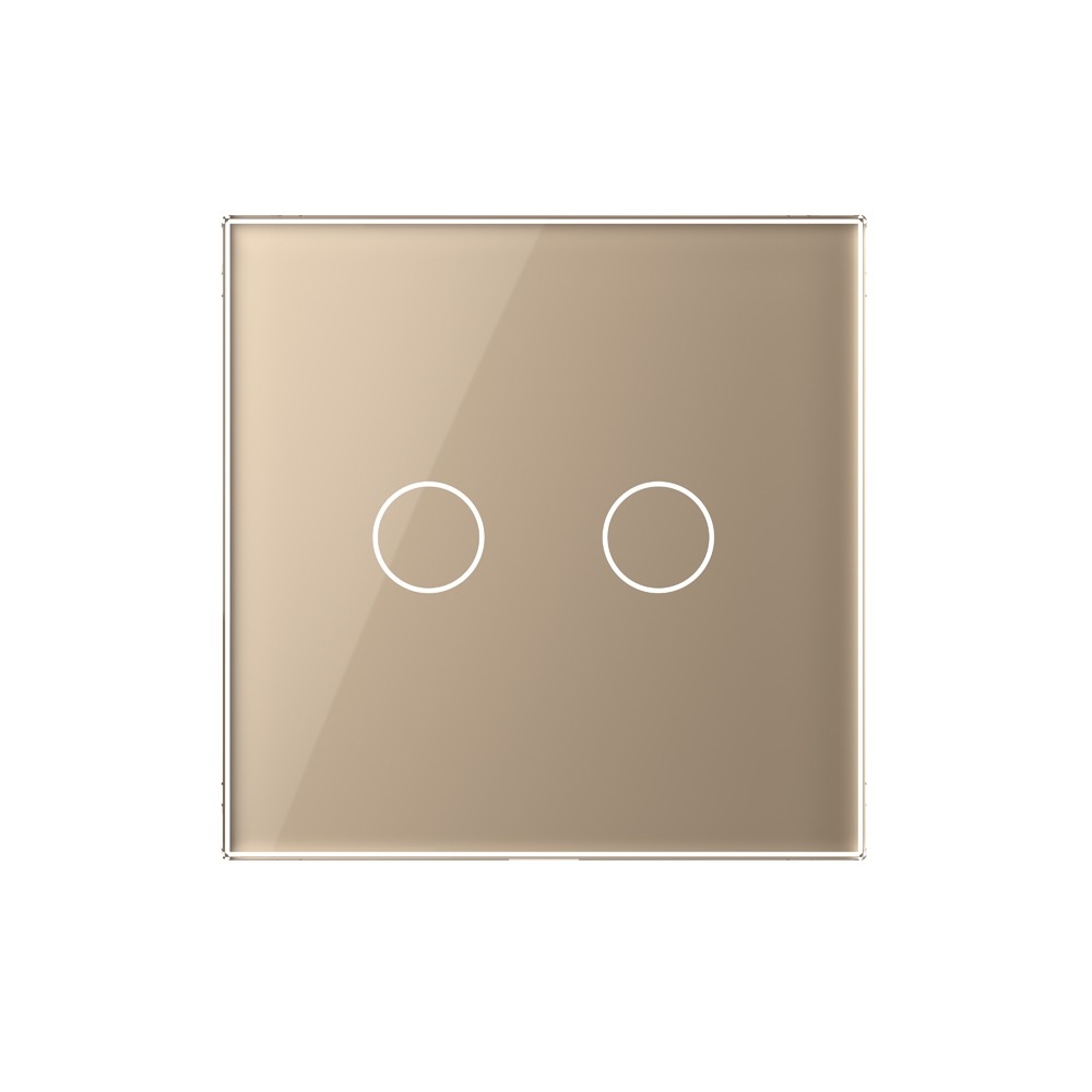  Стеклянная панель  для двухлинейного выключателя золото - 1