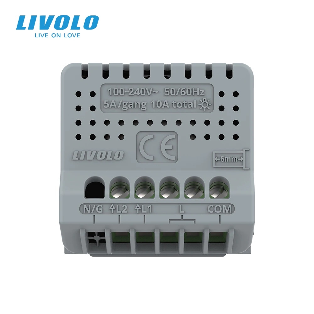 Двухклавишный сенсорный выключатель Livolo 12/24В  - 4