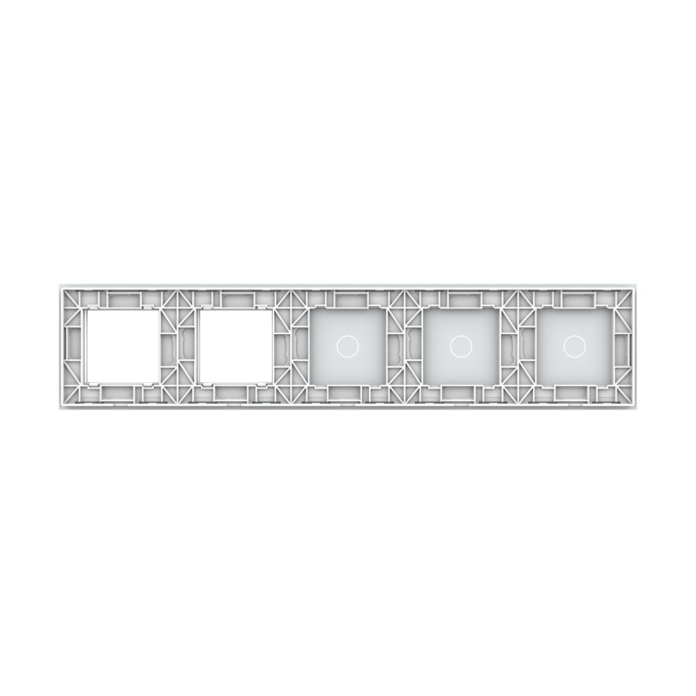 Стеклянная панель Classic  для трех одноклавишных сенсорных выключателей  и двух  розеток - 3