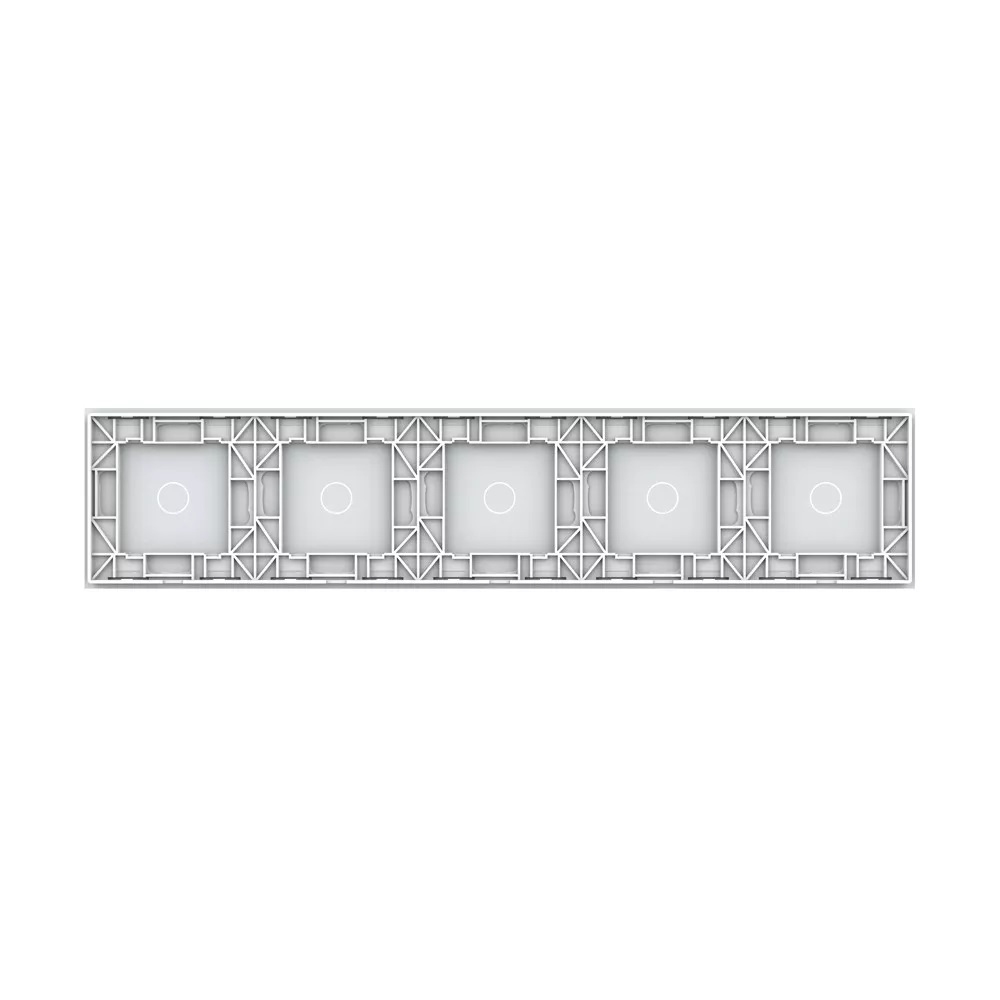 Стеклянная панель для  пяти  одноклавишных сенсорных выключателей  белая  - 3