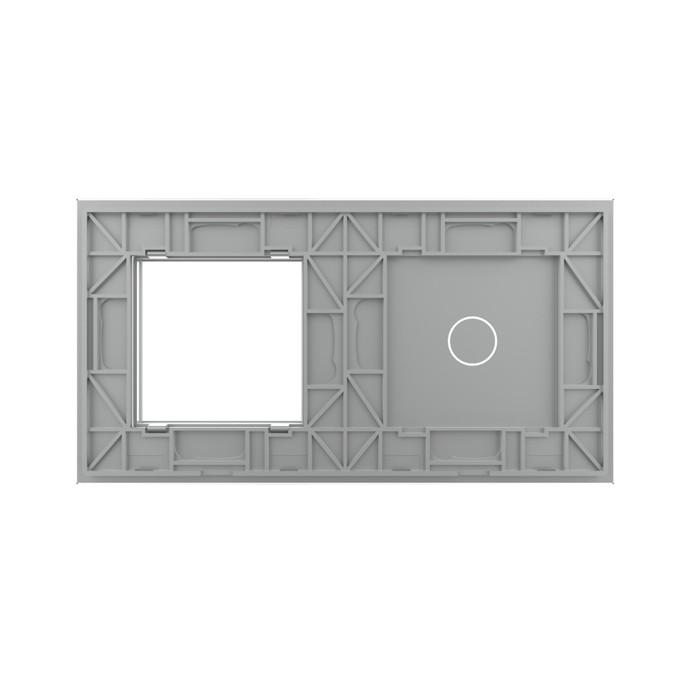 Стеклянная панель для одного одноклавишного сенсорного выключателя и одной  розетки - 3