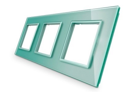 Стеклянная рамка трехпостовая зеленая