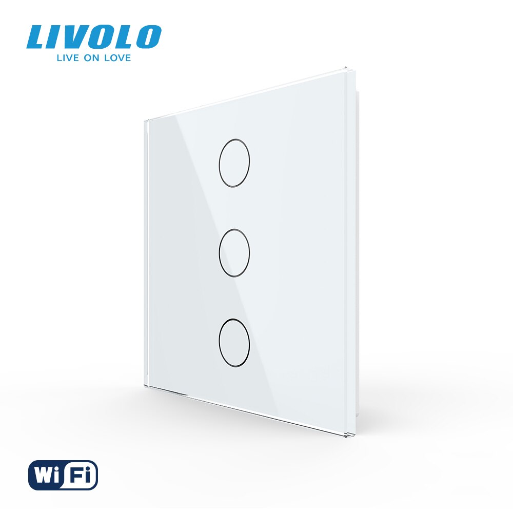 WiFi Сенсорный трехлинейный выключатель Livolo ZigBee