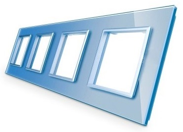 Стеклянная рамка четырехпостовая голубая