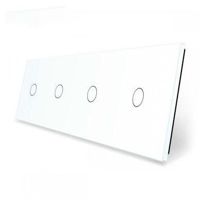 Стеклянная панель для  четырех одноклавишных сенсорных выключателей  белая 