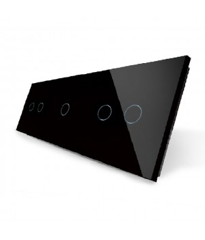 Стеклянная панель для трех сенсорных выключателей (2+1+2) черная