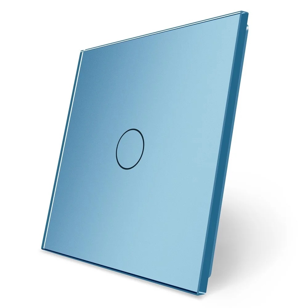  Стеклянная панель  для однолинейного выключателя голубое стекло