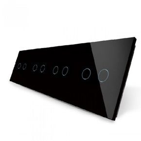 Стеклянная панель для  четырех двухклавишных сенсорных выключателей  черная