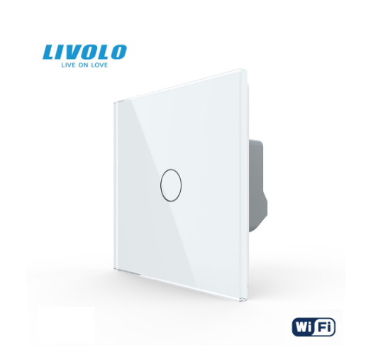 WiFi Сенсорный однолинейный проходной выключатель Livolo ZigBee (белый)