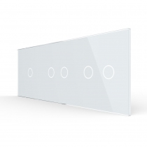 Стеклянная панель для трех сенсорных выключателей (1+2+2)белая