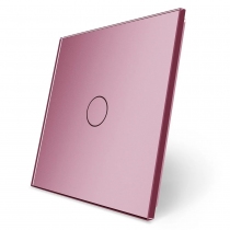  Стеклянная панель  для однолинейного выключателя розовое стекло