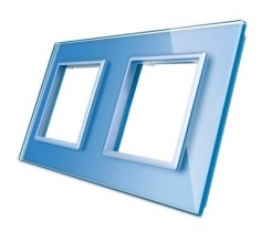 Стеклянная рамка двухпостовая голубое стекло