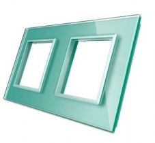 Стеклянная рамка двухпостовая зеленое стекло