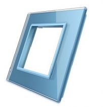 Стеклянная рамка однопостовая голубое стекло 