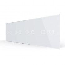 Стеклянная панель для  четырех двухклавишных сенсорных выключателей  белая