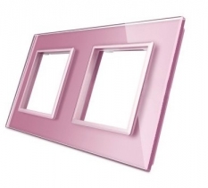 Стеклянная рамка двухпостовая розовое стекло