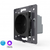 Механизм умной розетки электрической ЕС (Wi-Fi) с заземлением защитными шторками 16A 