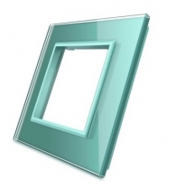 Стеклянная рамка однопостовая зеленое стекло 